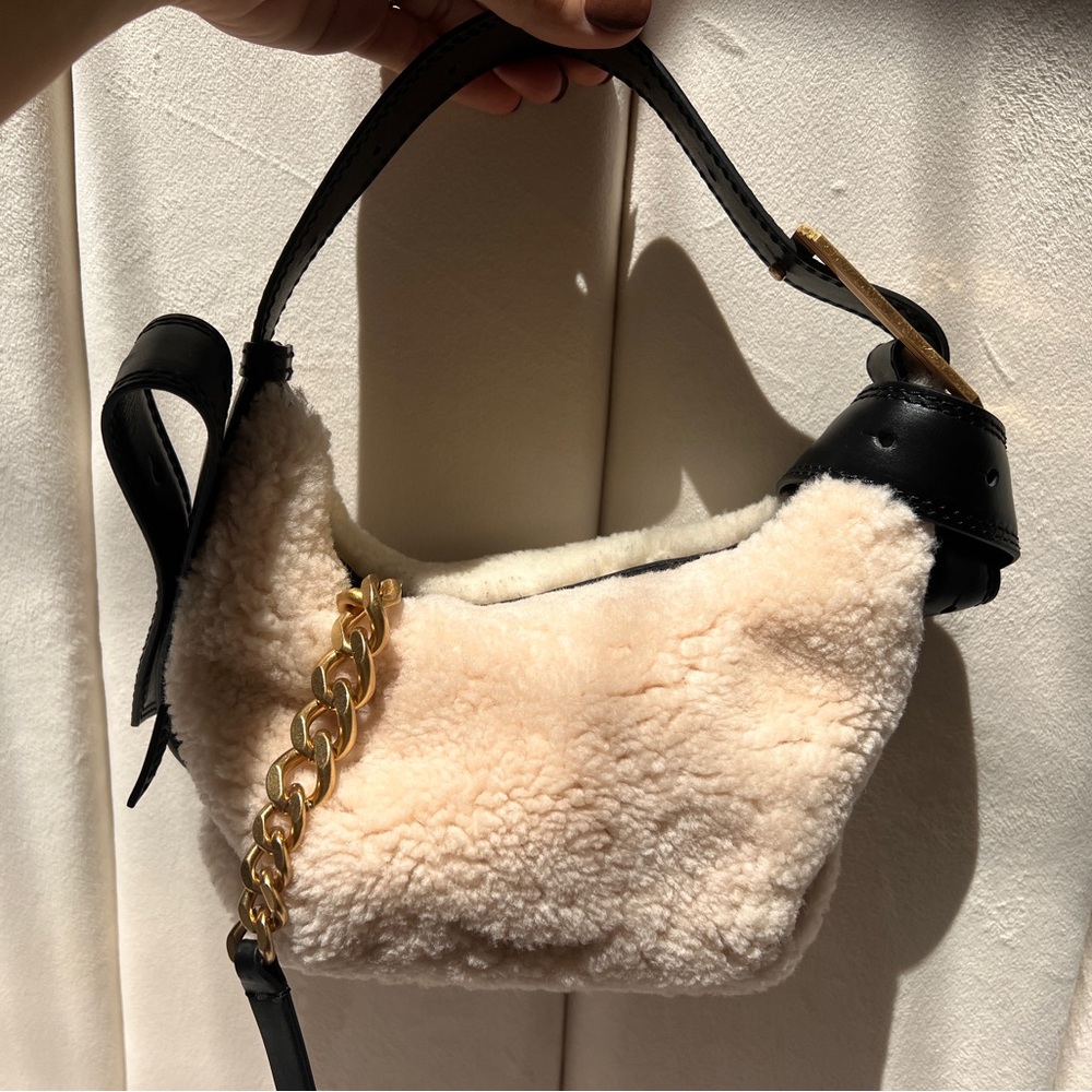 Zadig & Voltaire / Cream Small Cecilia Shearling Bag
